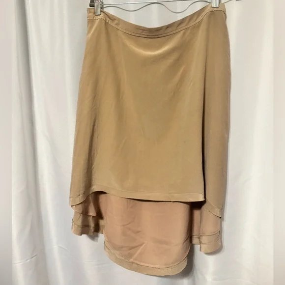 Armani Exchange Taupe High-Low Layered Midi Skirt - Picture 3 of 10